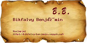 Bikfalvy Benjámin névjegykártya