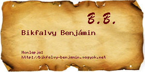 Bikfalvy Benjámin névjegykártya