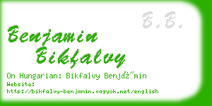 benjamin bikfalvy business card